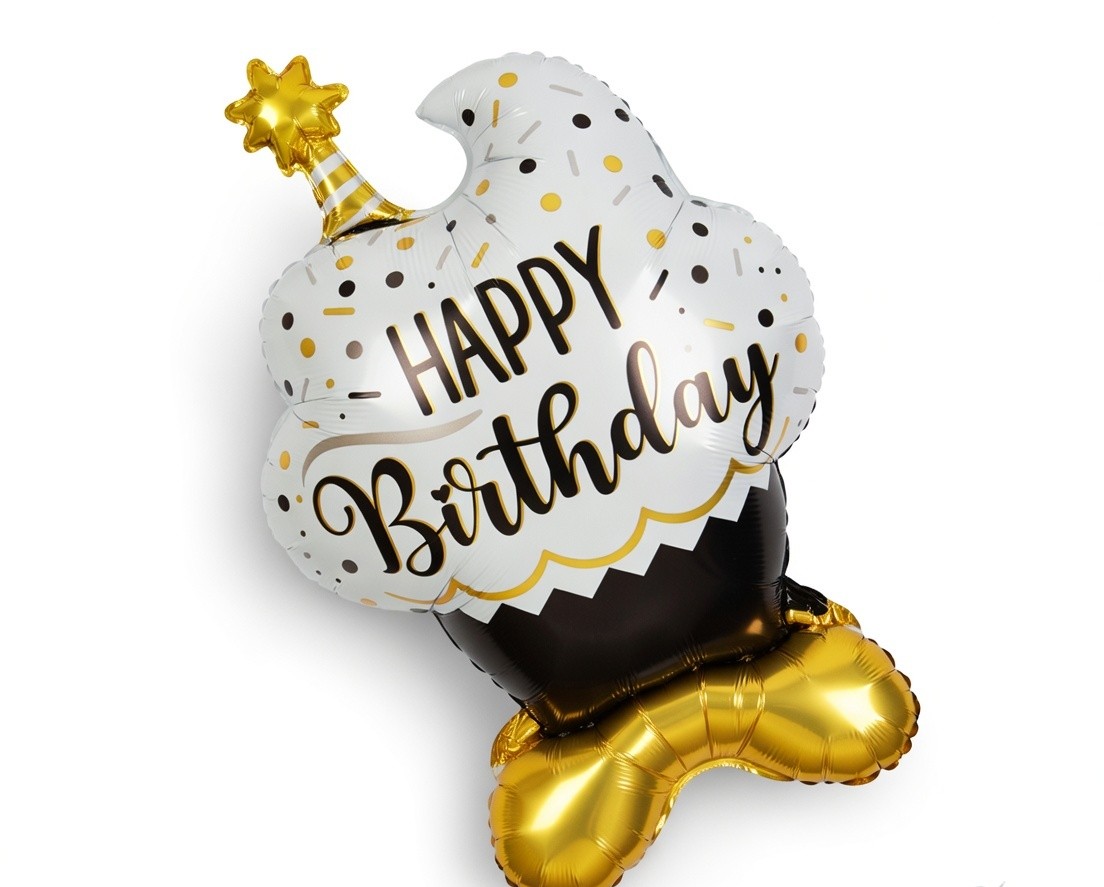 Birthday Cupcake Shaped Foil Balloon – Fun Cake Theme Balloon for Kids Birthday Party Decor