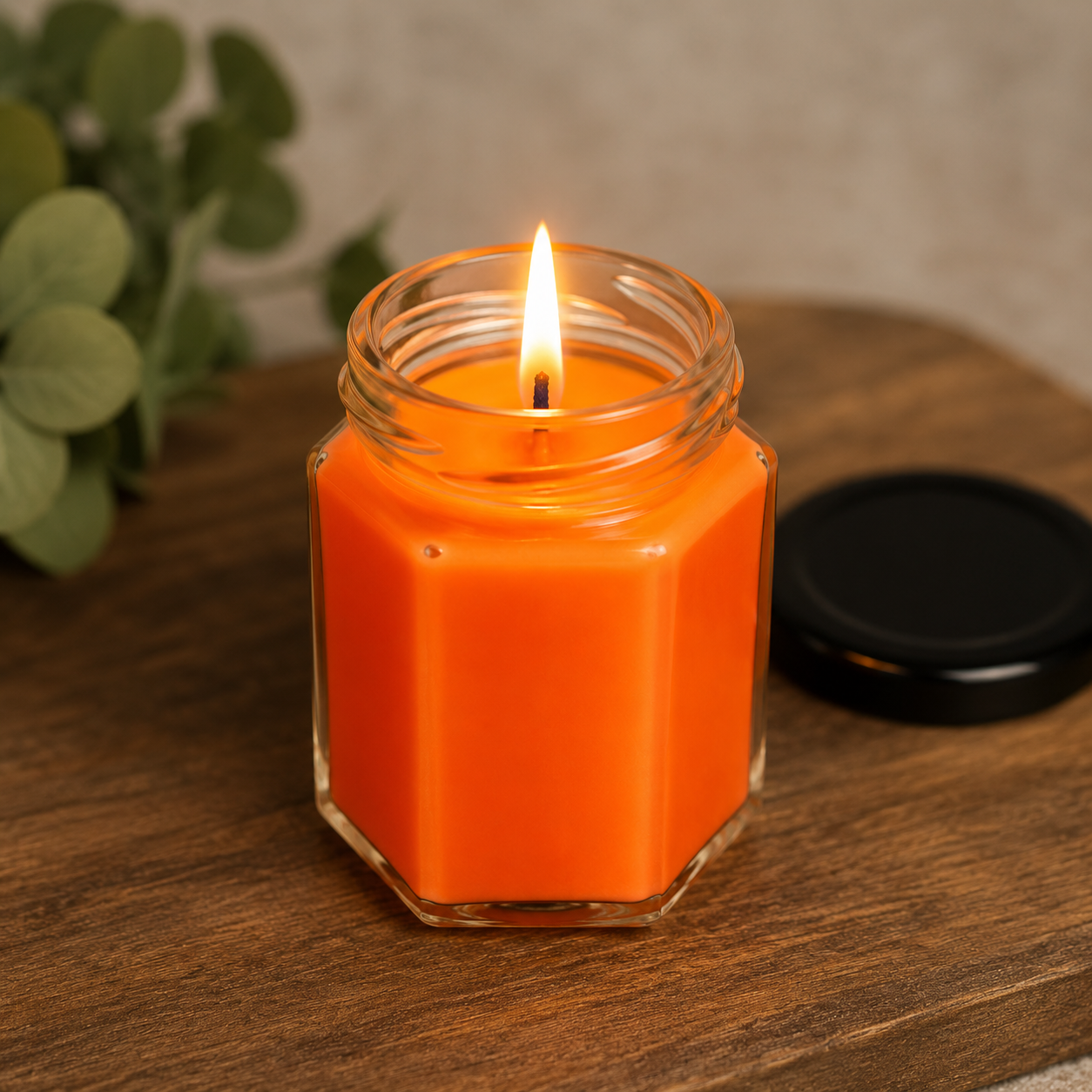 Mini Scented Jar Candle with Lid – Hexagonal Glass Aromatic Candle for Home Decor & Gifting — view 1