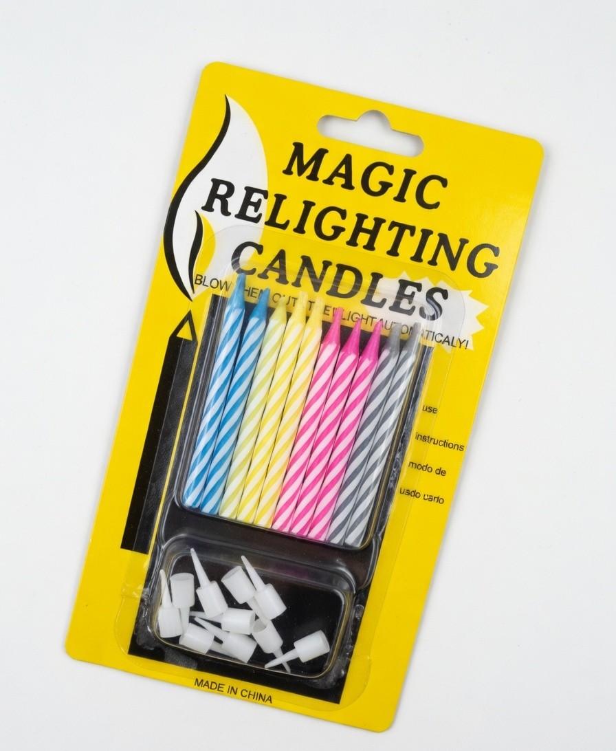 Magic Relighting Birthday Candles Set for Cake Decoration, Funny Trick Party Candles & Celebration Cake Decor – 10 Pieces