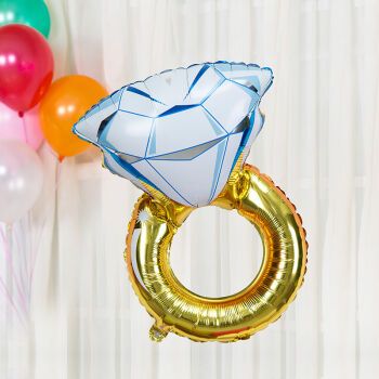 Diamond Ring Style Foil Balloon – Romantic Engagement & Proposal Party Decoration Balloon