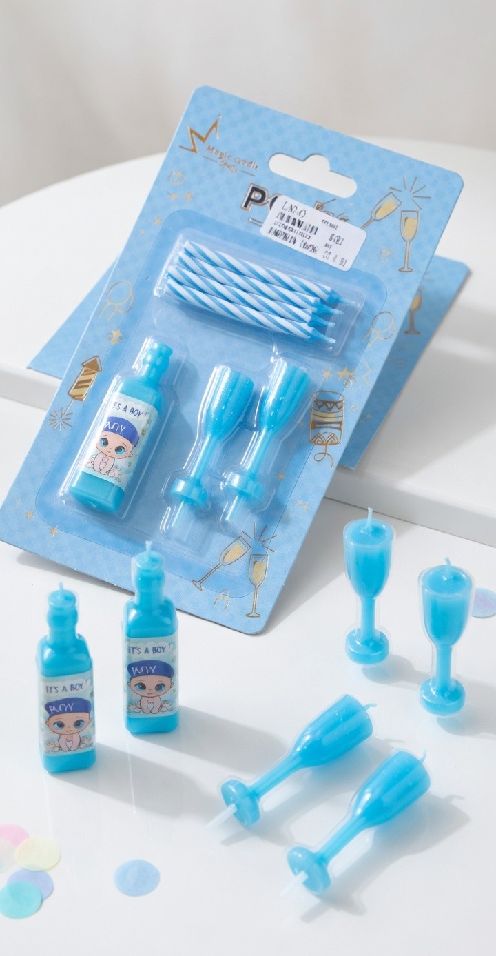 Blue & Pink Magic Birthday Candles Set for Cake Decoration, Baby Shower, Theme Party & Celebration Decor