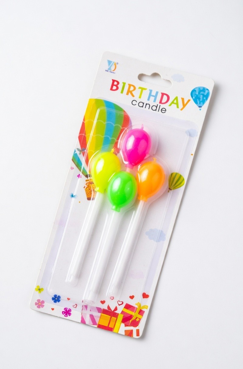 Color Pop Balloon Shape Birthday Candles Set for Cake Decoration, Kids Party, Baby Shower & Celebration Dessert Decor
