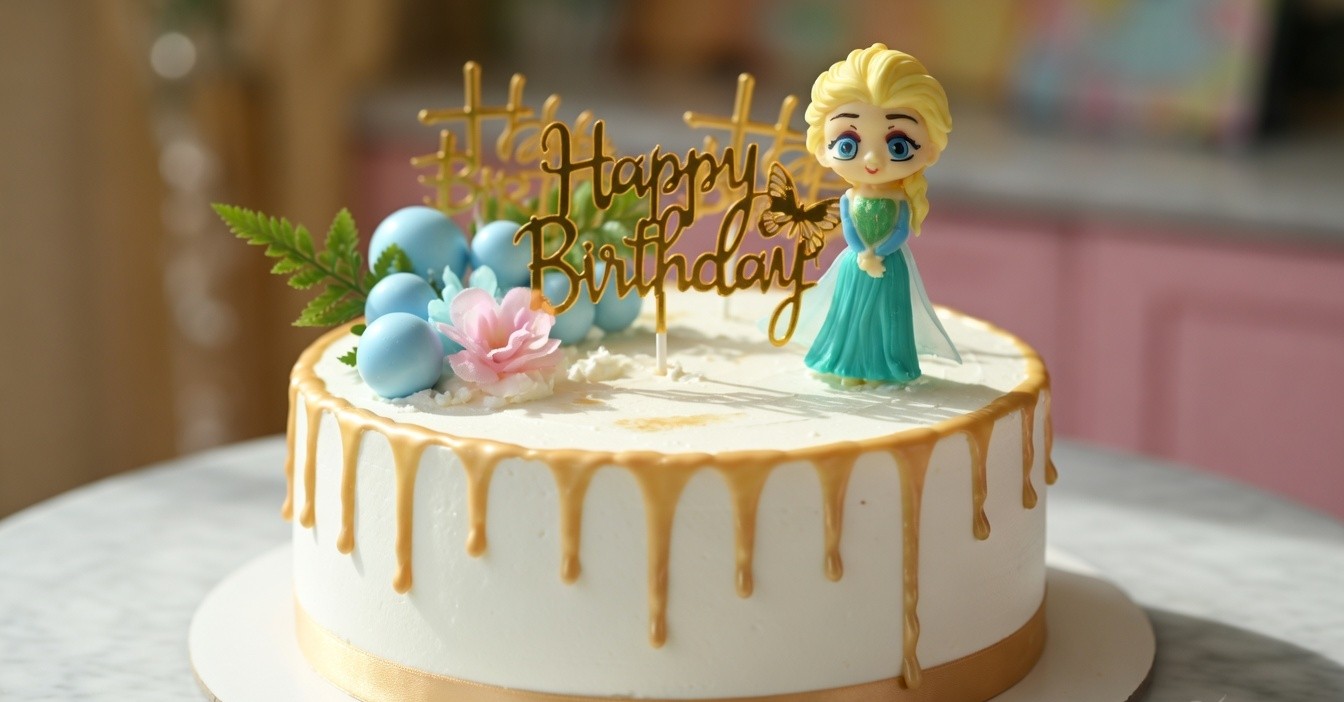 Frozen Princess Cake Topper Decoration Set – Kids Birthday Cake Decorations for Girls, Princess Theme Party Cake Decor Kit — view 1