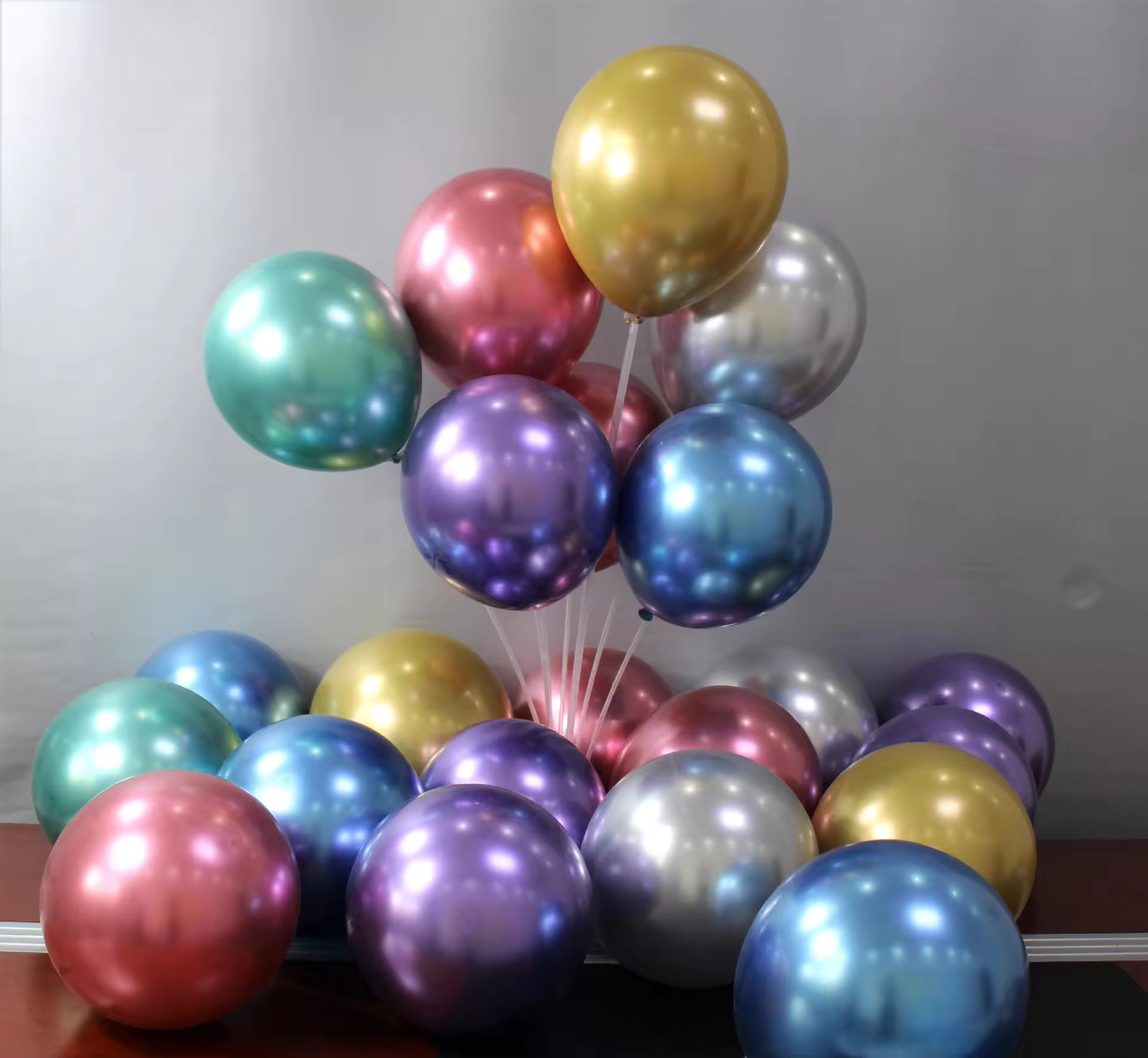 Celebration Chrome Balloon Set (50 Pcs) – Metallic Party Decoration Balloons for Birthday, Anniversary & Event Decoration Supplies