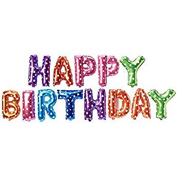 Color Splash Happy Birthday Foil Balloon Banner Set for Birthday Party Decoration, Kids Celebration, Photo Booth & Event Decor – 13 Letter Set