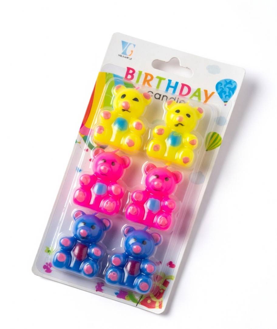 Kids Teddy Bear Birthday Candles Set for Cake Decoration, Baby Shower, Kids Party & Celebration Dessert Decor