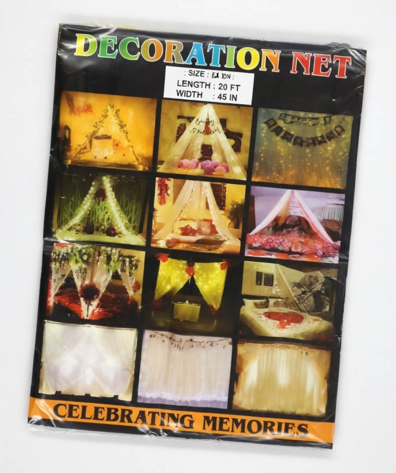 Decorative Net Fabric 20 FT Party Backdrop and Event Decoration Cloth