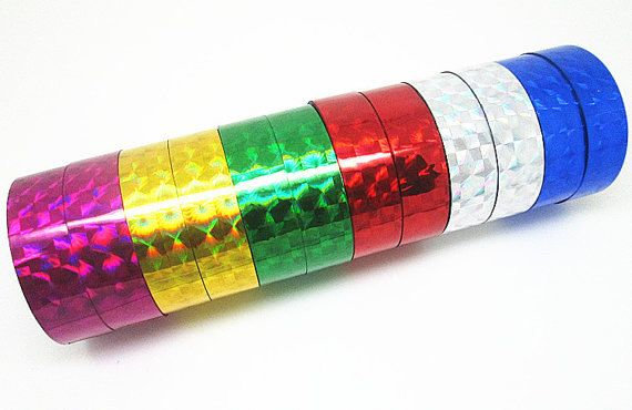 Shining Laser Decorative Tape Set – 12 Rolls Holographic Craft Tape (12mm) — view 1