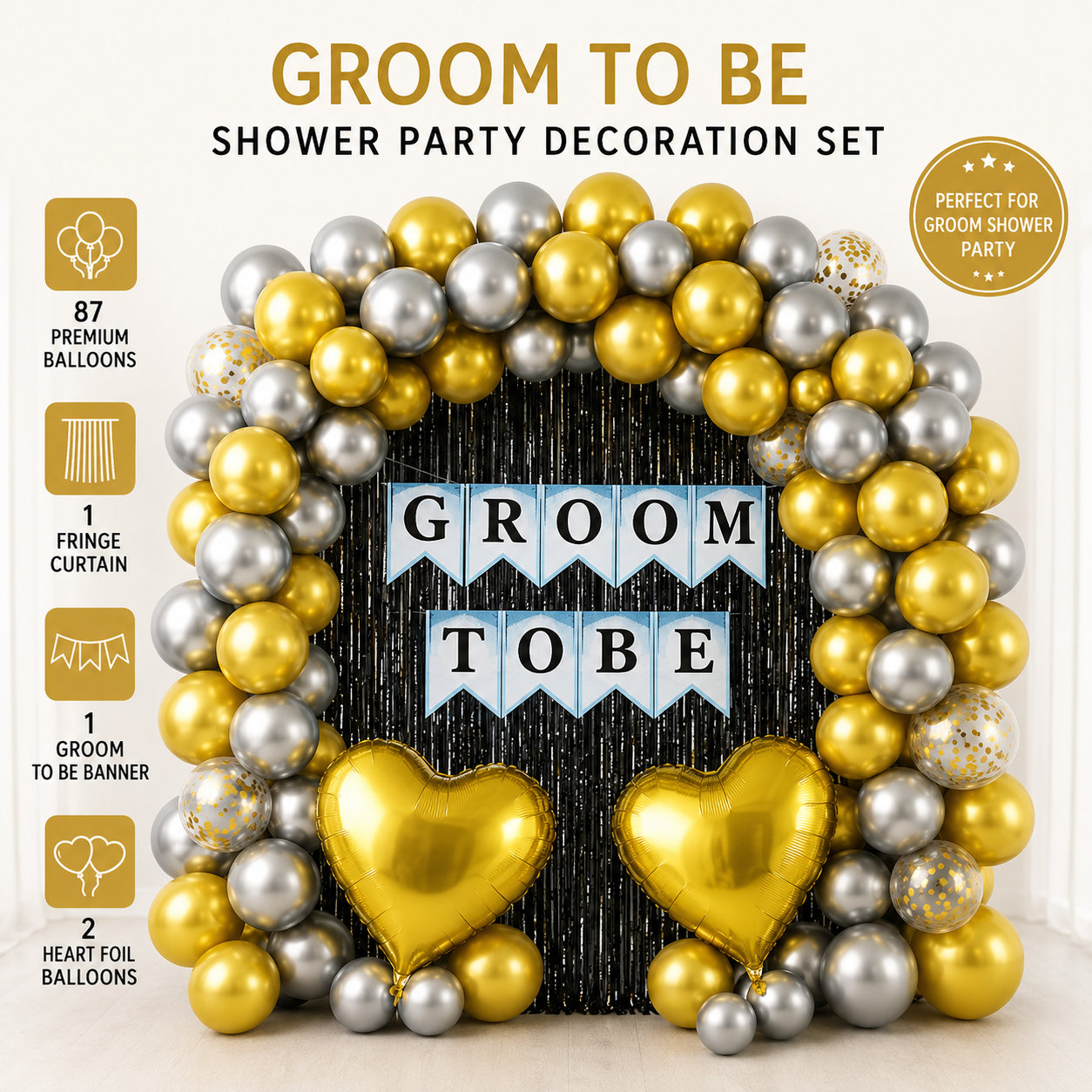 Groom To Be Bachelor Party Decoration Combo Pack for Room, Wall & Backdrop Celebration Setup