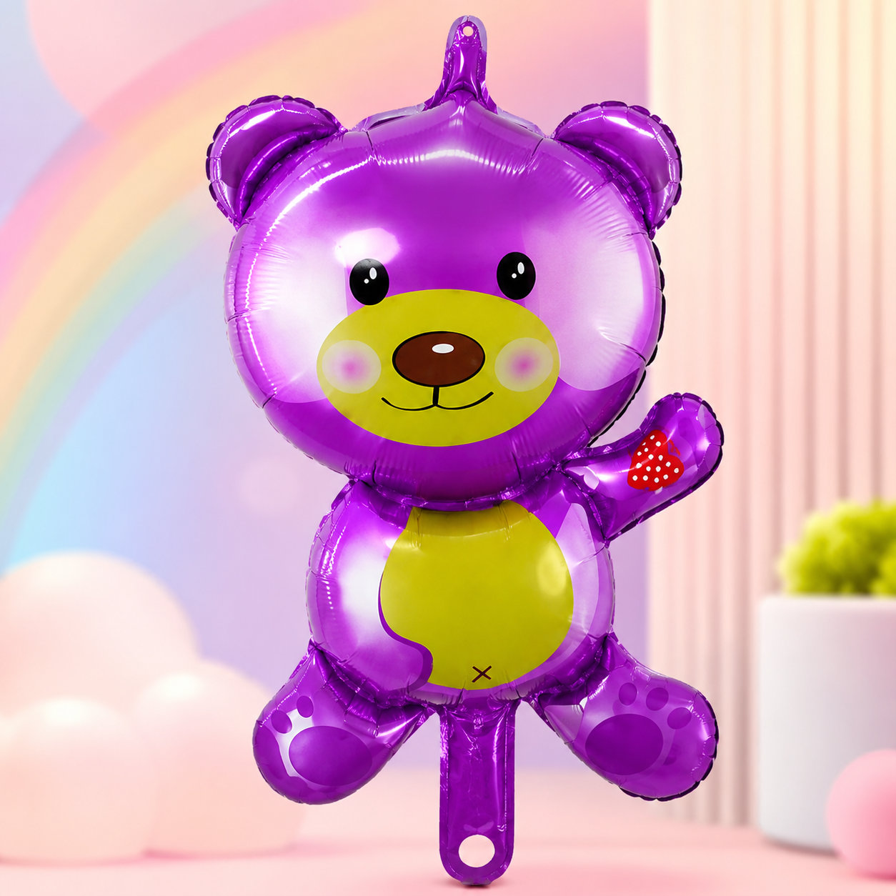 Cartoon Teddy Bear Foil Balloon 14 Inch – Cute Kids Birthday Party Decoration Balloon – Air & Helium Fillable