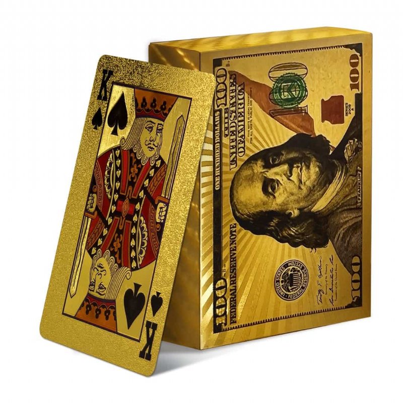 Golden Foil Playing Cards Set – Casino Styled Poker Deck