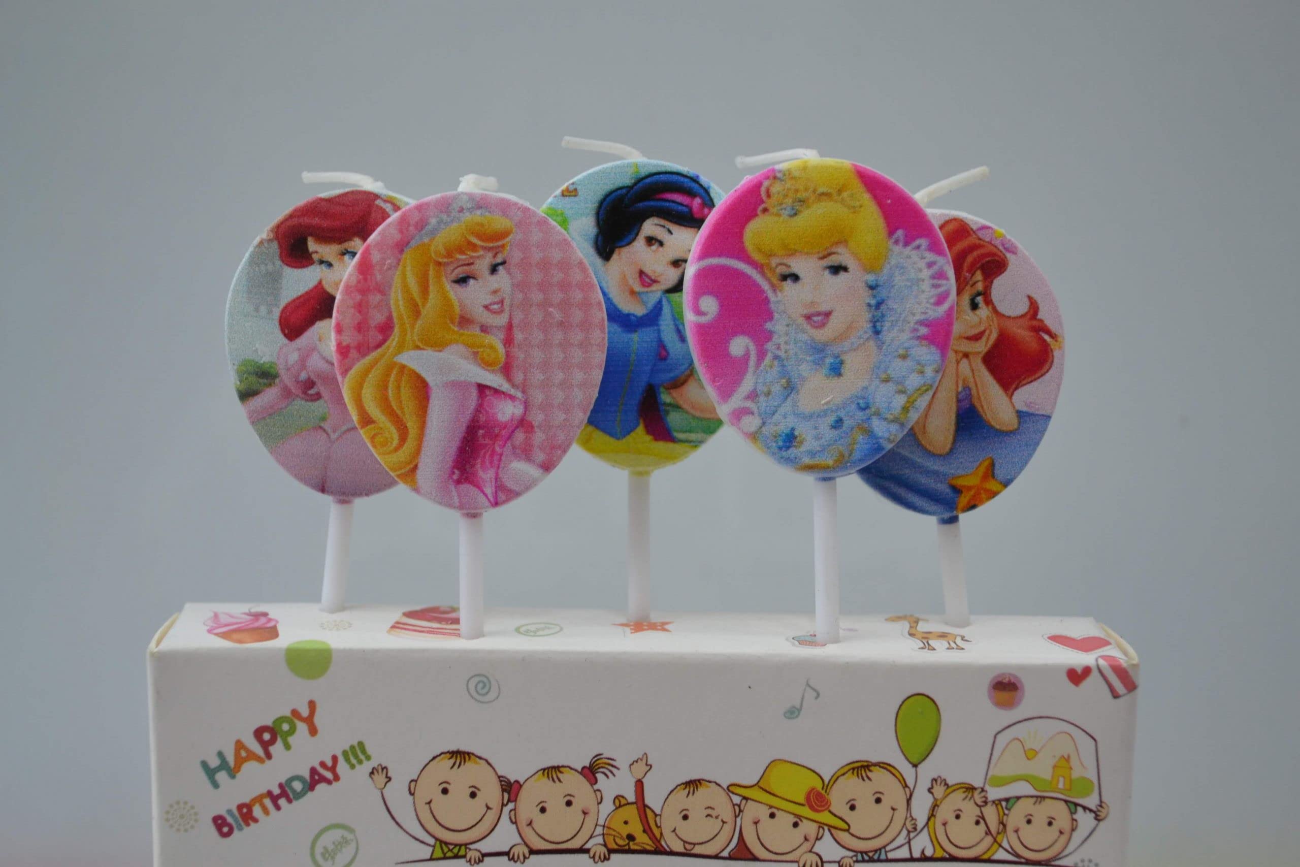 Disney Princess Cake Candles for Kids Birthday Party Decoration – 5 Pcs Birthday Cake Candle Set