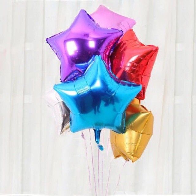 Star Shaped Foil Party Balloons (5 Pcs) – Shiny Metallic Star Balloons for Birthday & Celebration Decor — view 1